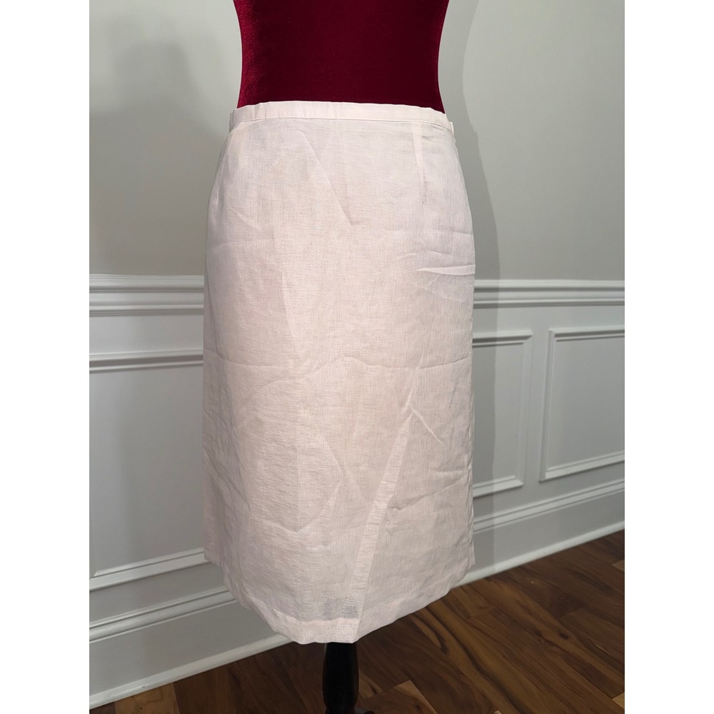 VTG United Colors of Benetton Linen Look Pencil Skirt Made in Italy Pastel‎ Sz 6